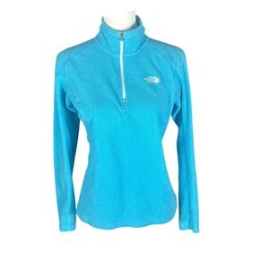 The North Face Fleece Pullover Women's Small Blue Quarter Zip Mock Neck